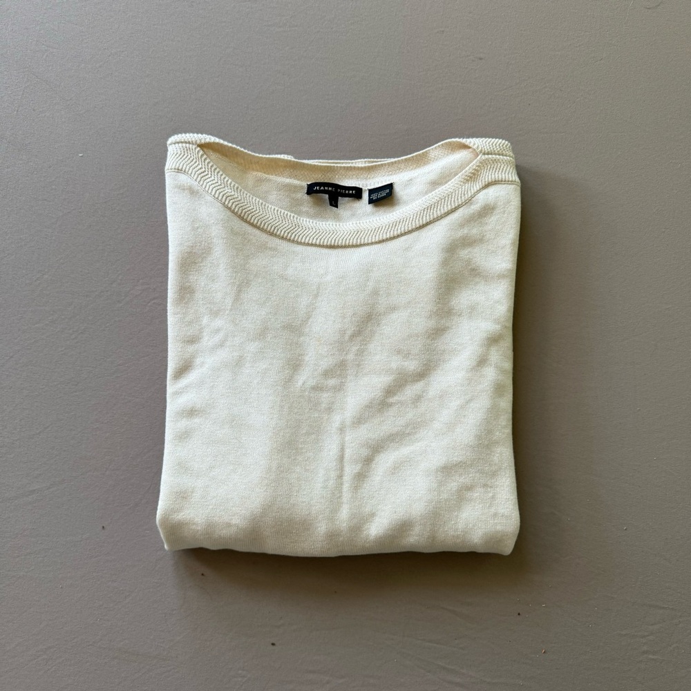 Jean Pierre Ivory Crew Neck Sweater